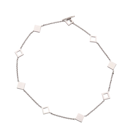 F 163 - Turned Rectangle & Plate Necklace