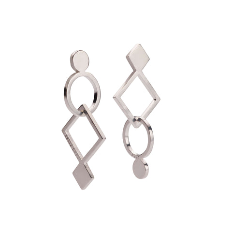 F 667 - Circle & Rectangle Mix Earrings