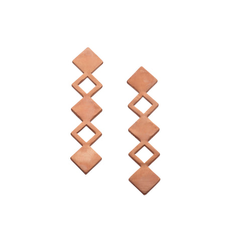 F 670 - Rectangular Zigzag Earrings