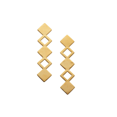 F 670 - Rectangular Zigzag Earrings