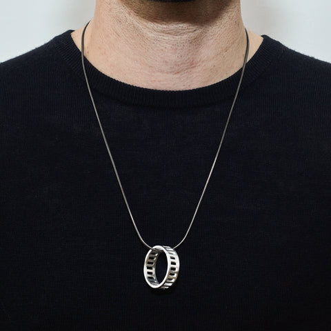 G 173 - Striped Circle Pendant