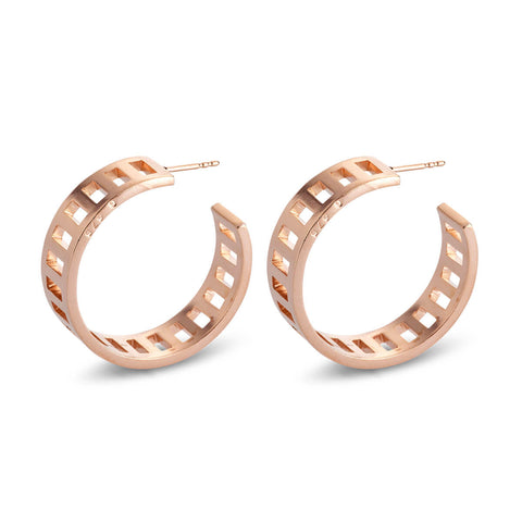 G 675  - Striped Circle Earrings