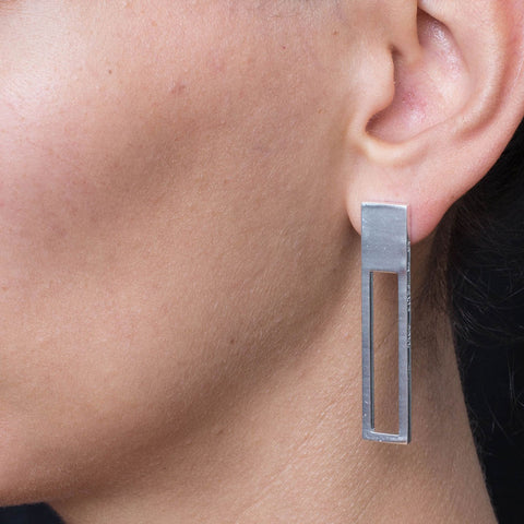 A 608 - Open Rectangle Earrings