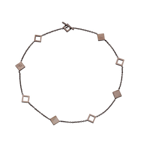 F 163 - Turned Rectangle & Plate Necklace