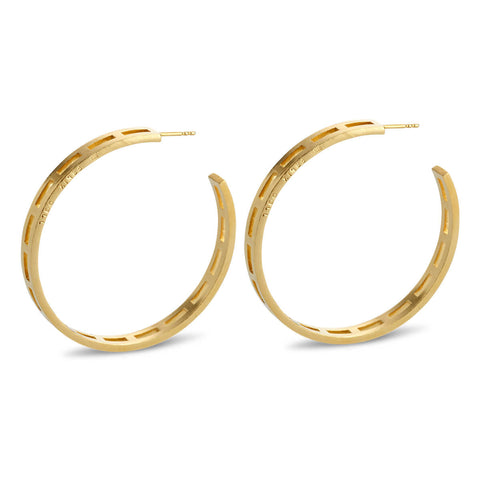 G 674 - Large Striped Circle Earrings