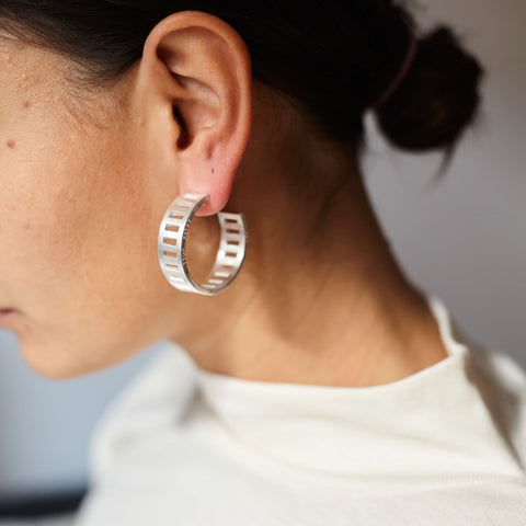 G 675  - Striped Circle Earrings